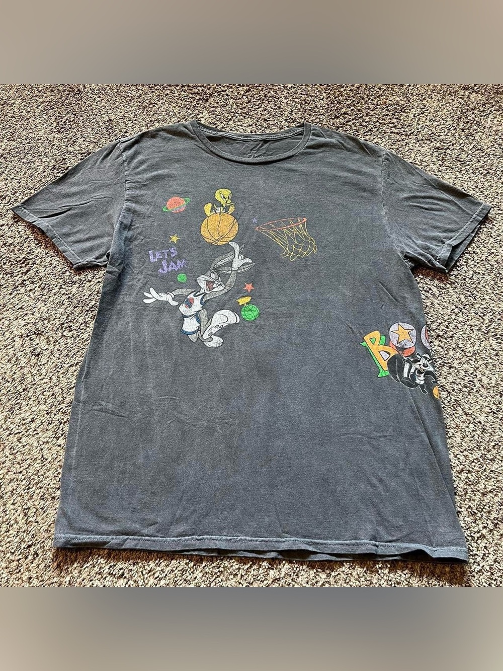 looney tunes space jam graphic printed t-shirt
